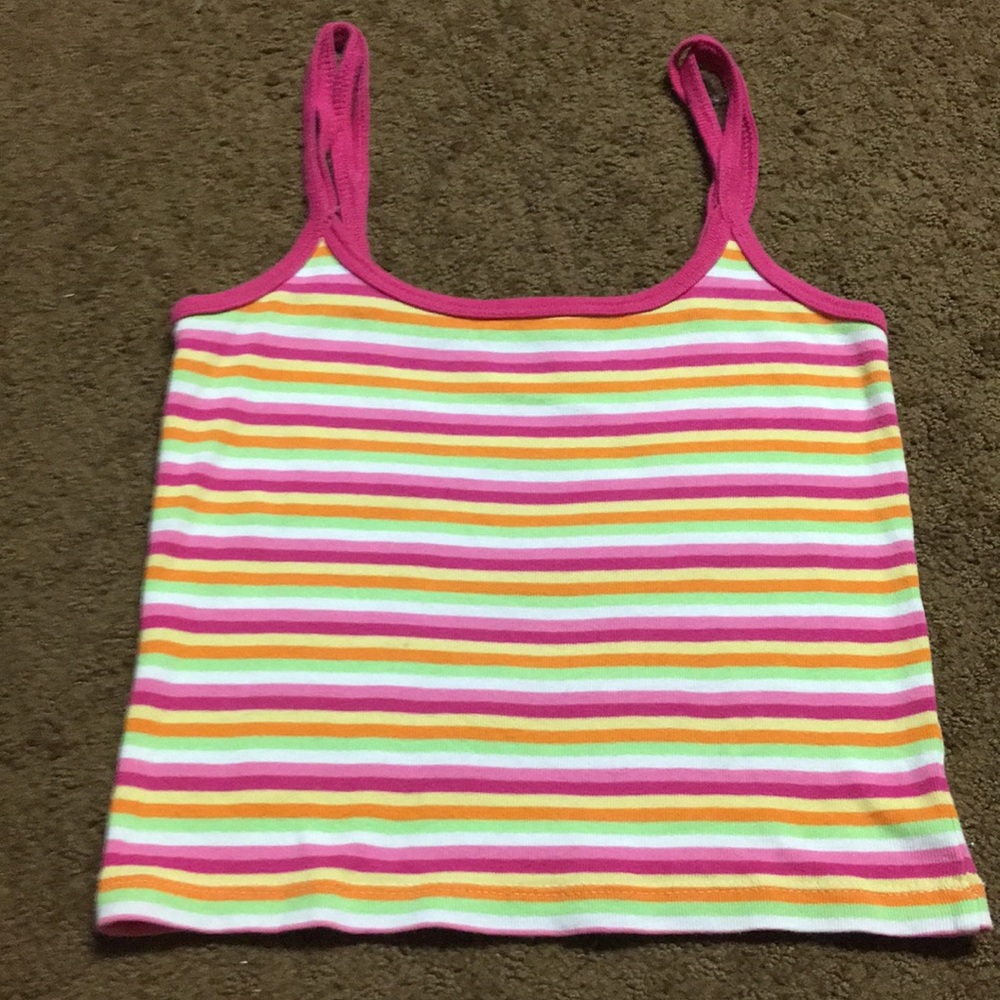 Tank XS striped girls tank in vibrant colors like pink, orange, white